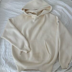 alo scholar knit hoodie cream